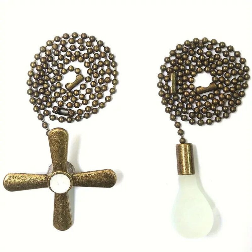 Light Bulb Fan Pull Chains Metal Cannon Finish 13.7-In Home Accessory Gift NEW